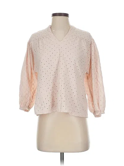 Pre-owned Badgley Mischka 3/4 Sleeve Blouse In Pink