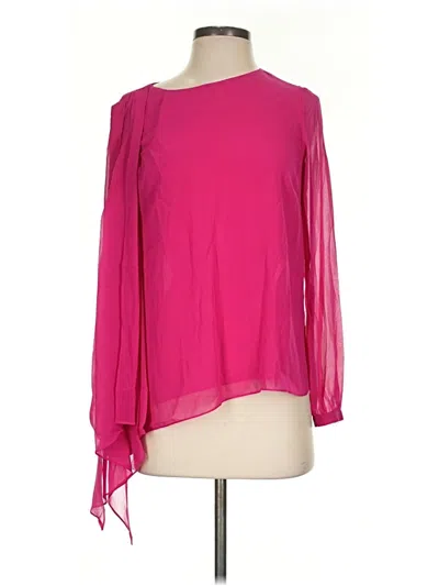 Pre-owned Badgley Mischka 3/4 Sleeve Blouse In Pink