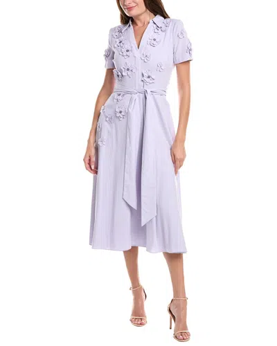 BADGLEY MISCHKA 3D FLORAL MIDI DRESS