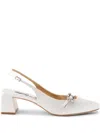 Badgley Mischka Collection Buena Slingback Pump In White
