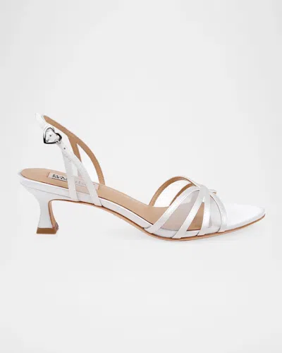 Badgley Mischka 50mm Yoana Mesh Satin Slingback Sandals In Animal Print