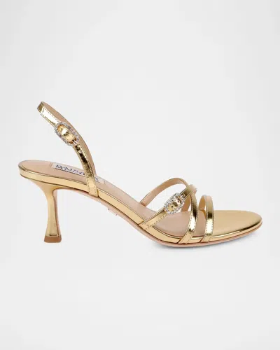 Badgley Mischka 65mm Yukon Embellished Satin Slingback Sandals In Multi