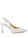 Badgley Mischka Collection Beatrix Slingback Pointed Toe Pump In White