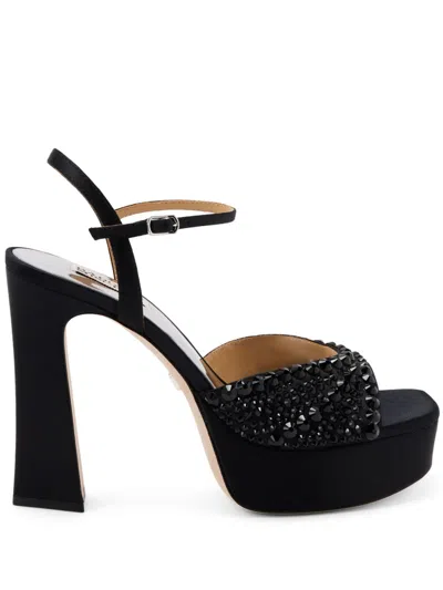 Badgley Mischka 90mm Bryleigh Satin Sandals In Black