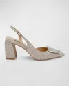 Badgley Mischka Collection Adaline Slingback Pointed Toe Pump In Champagne