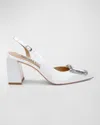 Badgley Mischka Collection Adaline Slingback Pointed Toe Pump In Soft White