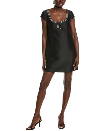 Badgley Mischka A-line Beaded Scoop Cocktail Dress In Multi