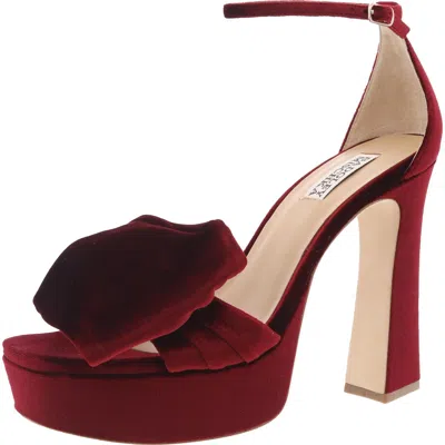 Badgley Mischka Alora Ii Womens Block Heel Velvet Platform Sandals