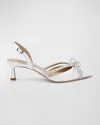 Badgley Mischka Collection Angelina Slingback Pointed Toe Kitten Heel Pump In Soft White