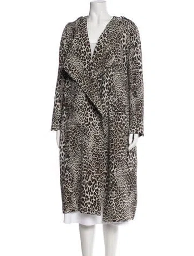 Pre-owned Badgley Mischka Animal Print Coat In Neutral