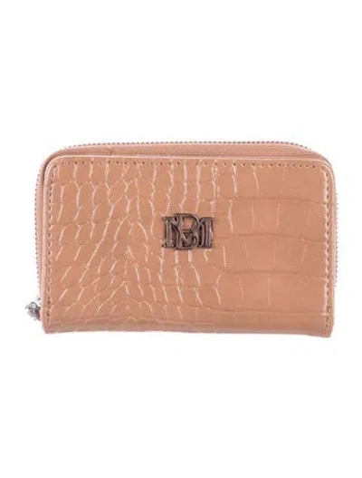 Pre-owned Badgley Mischka Animal Print Compact Wallet In Neutrals
