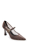 Badgley Mischka Collection Antonia Ii Pointed Toe Mary Jane Pump In Brown