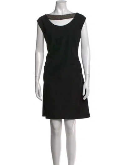Pre-owned Badgley Mischka Asymmetrical Knee-length Dress In Black