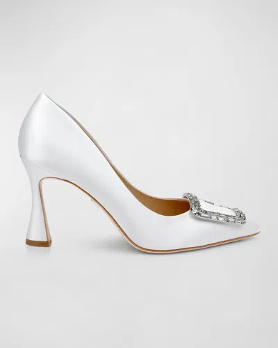 BADGLEY MISCHKA AUBREE SILK BUCKLE PUMPS