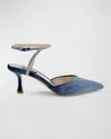 Badgley Mischka Collection Autumn Pointed Toe Ankle Strap Pump In French Blue