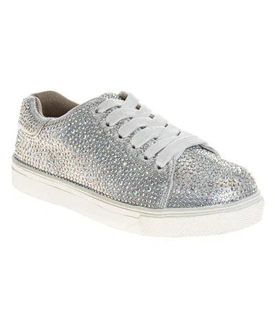 Badgley Mischka Badgley Mishka Girls' Glitzy Sparkly Rhinestones Sneakers - Toddler, Little Kid, Big Kid In Silver