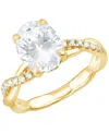 Badgley Mischka Bagley Mischka Certified Lab Grown Diamond Oval Twist Shank Engagement Ring (3-3/4 Ct. T.w.) In 14k  In Gold