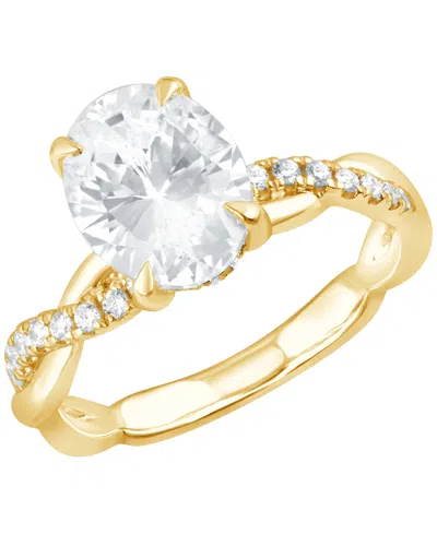 Badgley Mischka Bagley Mischka Certified Lab Grown Diamond Oval Twist Shank Engagement Ring (3-3/4 Ct. T.w.) In 14k  In Gold