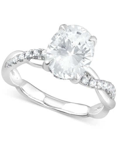 Badgley Mischka Bagley Mischka Certified Lab Grown Diamond Oval Twist Shank Engagement Ring (3-3/4 Ct. T.w.) In 14k  In Metallic