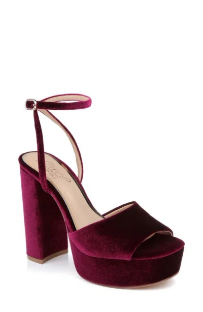 Badgley Mischka Bahari Platform Sandal In Burgundy