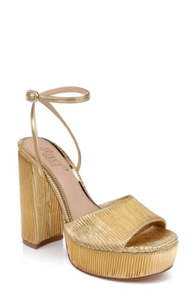 Badgley Mischka Bahari Platform Sandal In Gold