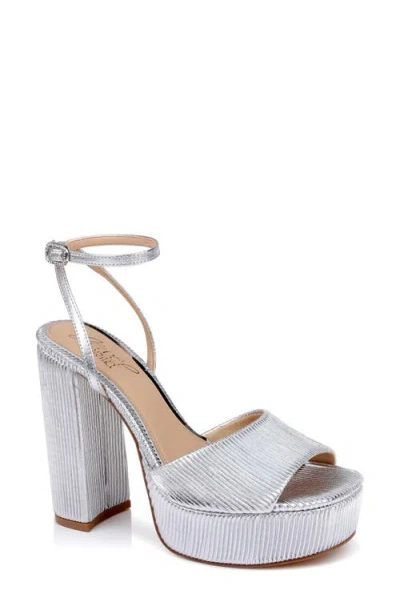 Badgley Mischka Bahari Platform Sandal In Silver