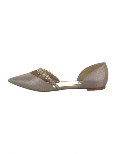 Pre-owned Badgley Mischka Ballet Flats In Grey