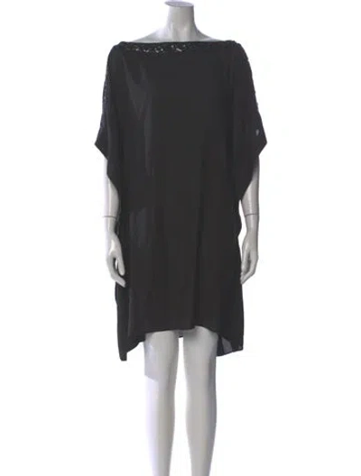 Pre-owned Badgley Mischka Bateau Neckline Mini Dress In Black