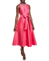 Badgley Mischka Beaded Mock Neck Gown In Pink