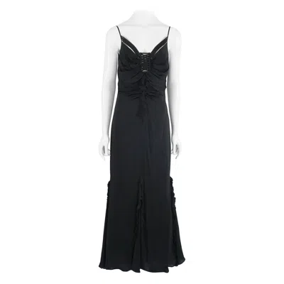 Pre-owned Badgley Mischka Black Jersey Ruched Gown - 10