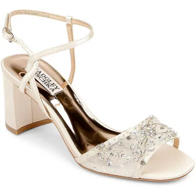 Badgley Mischka Blaine Womens Satin Jeweled Heels