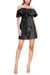 Badgley Mischka Blakely Off-the-shoulder Cocktail Dress In Black In Black