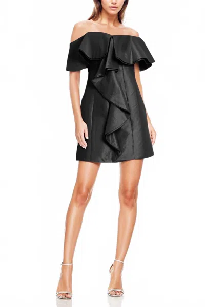 Badgley Mischka Blakely Off-the-shoulder Cocktail Dress In Black