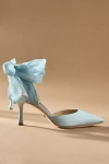 Badgley Mischka Blaze Satin Bow Stiletto Heels In Blue