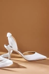 Badgley Mischka Blaze Satin Bow Stiletto Heels In White