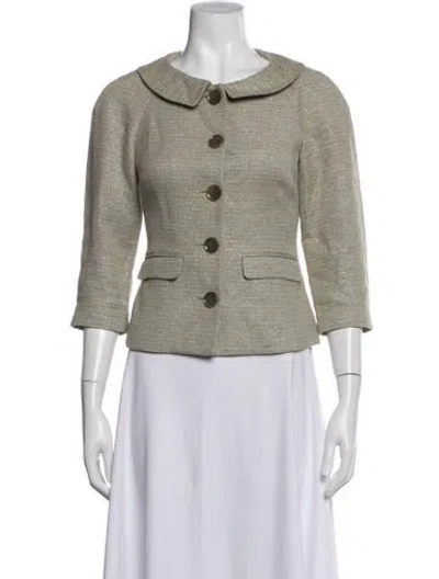 Pre-owned Badgley Mischka Blazer In Green