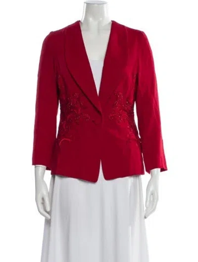 Pre-owned Badgley Mischka Blazer In Red