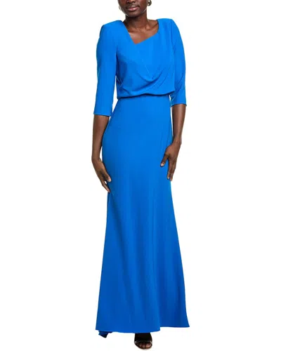 Badgley Mischka Blouson Gown In Blue