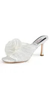 Badgley Mischka Collection Blythe Slide Sandal In White Satin