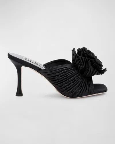 BADGLEY MISCHKA BLYTHE SILK FLOWER MULE SANDALS