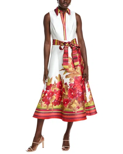 Badgley Mischka Boarder Floral Cocktail Dress In Multi