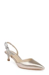 Badgley Mischka Bridal Gentry Slingback Pointed Toe Kitten Heel Pump