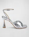 Badgley Mischka Collection Brinlee Ii Ankle Strap Sandal In Silver Leather