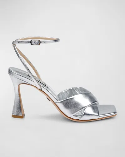 Badgley Mischka Collection Brinlee Ii Ankle Strap Sandal In Silver Leather
