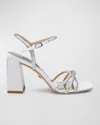 Badgley Mischka Brixley Strass Ankle-strap Sandals In Soft White