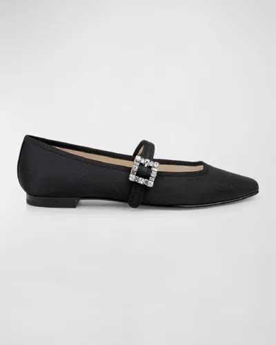 Badgley Mischka Brystol Glitter Mary Jane Ballerina Flats In Black