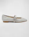 Badgley Mischka Collection Brystol Mary Jane Flat In Silver