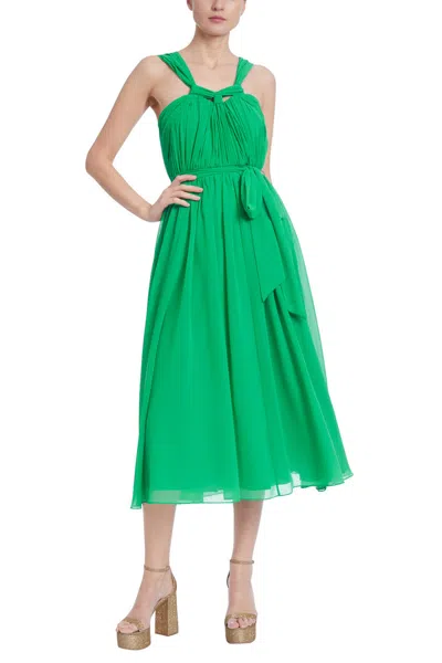Badgley Mischka Bsd5093 Short A Line Midi Cocktail Dress In Green