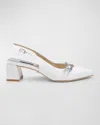 BADGLEY MISCHKA BUENA SILK SLINGBACK PUMPS