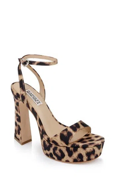 Badgley Mischka Caia Ankle Strap Platform Sandal In Cheetah